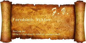Fernbach Viktor névjegykártya